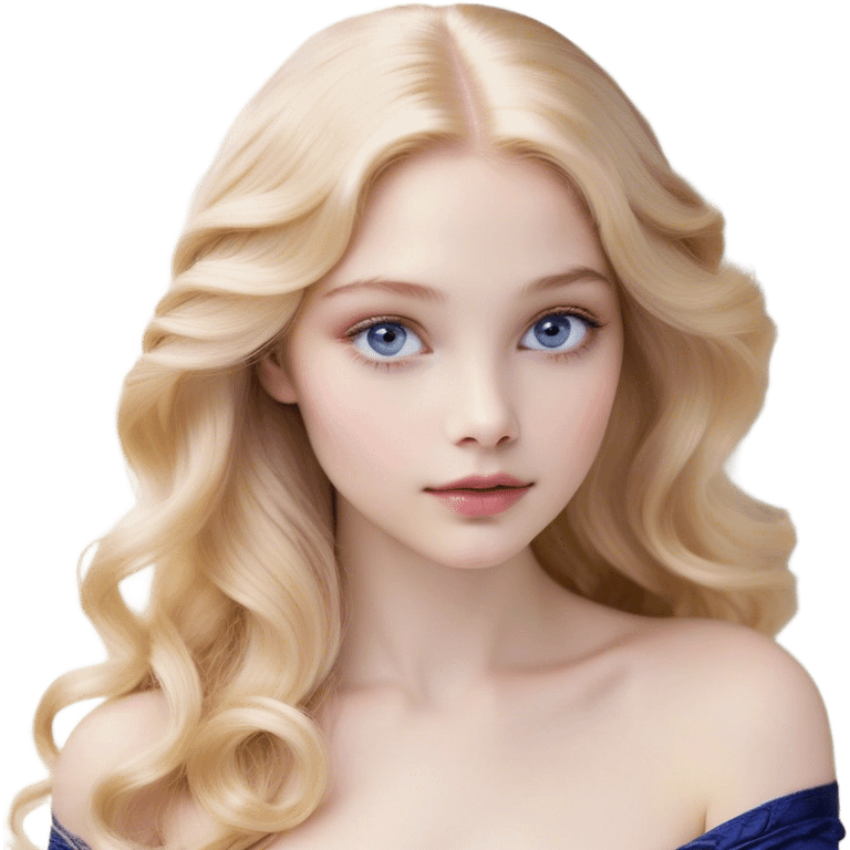 Cinematic Realistic Sleeping Beauty (Aurora) Portrait, with porcelain-like skin featuring a natural rosy flush, illuminated by soft lighting that highlights the gentle contours of her face. Her golden blonde hair flows in soft, detailed waves with subtle highlights that shimmer in the light. Her deep violet-blue eyes radiate warmth and innocence, framed by arched brows and long lashes. With a soft, serene smile, she holds a delicate rose gently in one hand, her other hand resting lightly by her side. She is dressed in her classic pink gown, the fabric rich in texture with delicate folds that catch the light. A golden crown rests atop her head, gleaming with royal refinement. The portrait captures a soft, glowing aura, blending realism with an ethereal sense of beauty and timeless enchantment. emoji