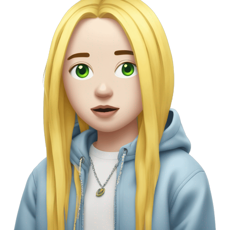 Billie eilish qui fais un clin d’œil et qui tire la langue emoji