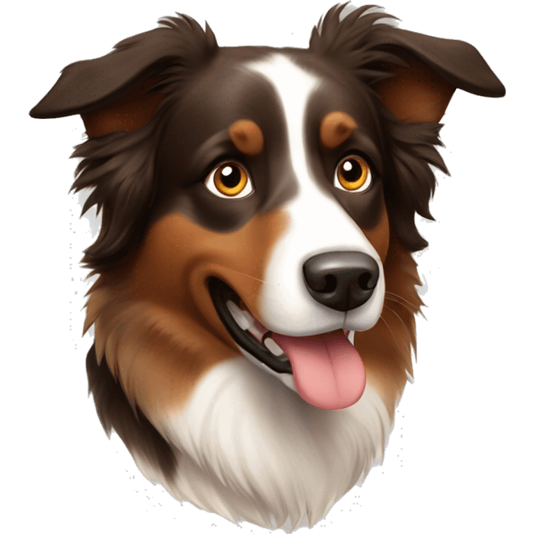 Brown Australian shepherd border collie  emoji