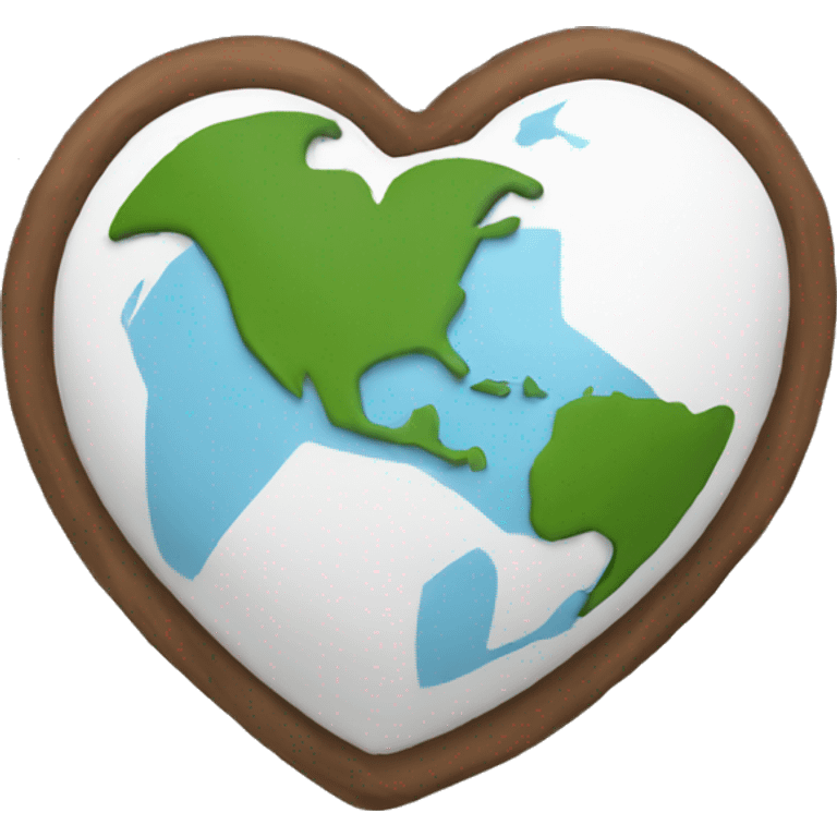 Earth shaped like heart emoji