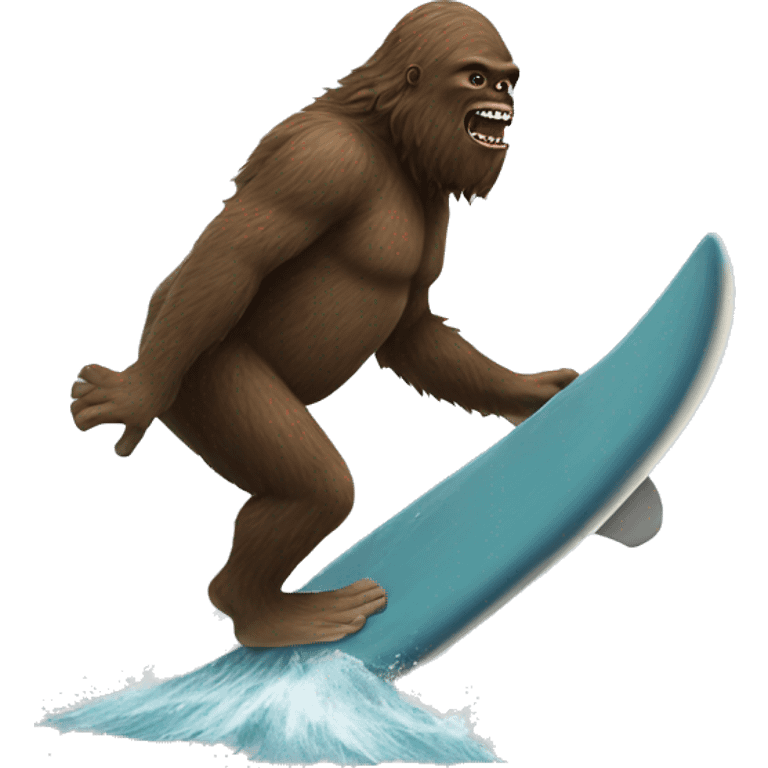 Sasquatch surfing on a shark  emoji