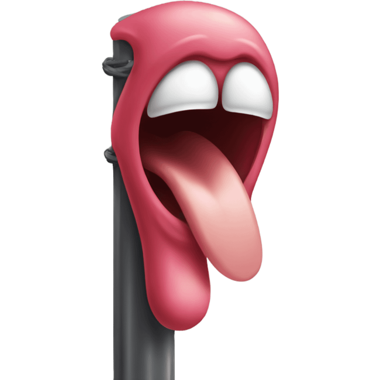 tongue stuck to pole emoji