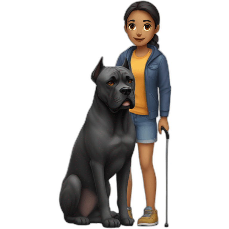 Girl with dog cane corso emoji