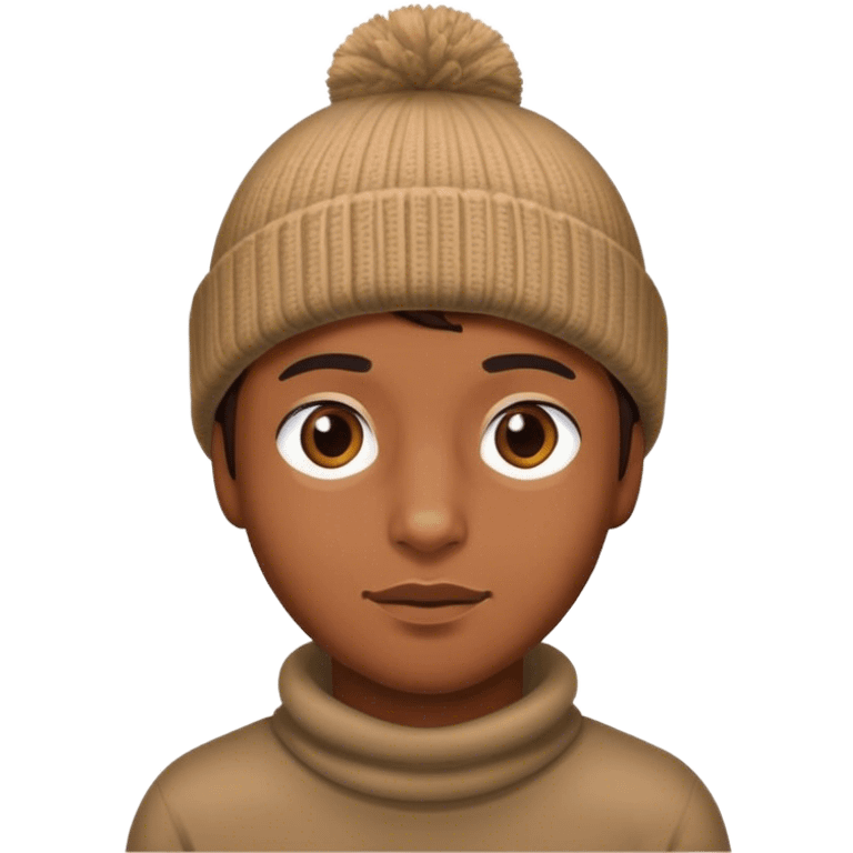 Brown person with beanie  emoji