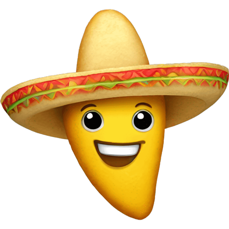 happy taco wearing sombrero  emoji