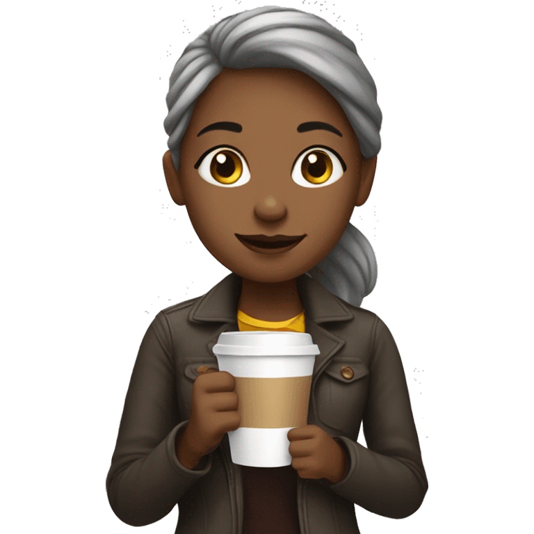 Girl with coffee emoji