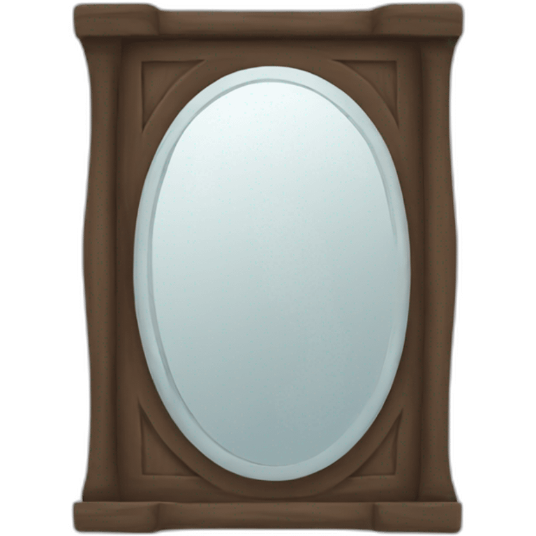 A mirror with a reflection emoji