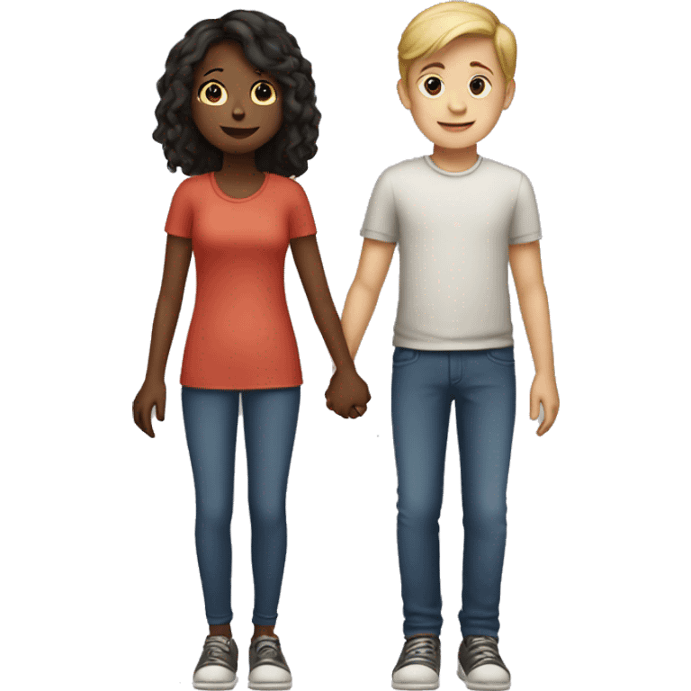 girl and boy holding hands emoji