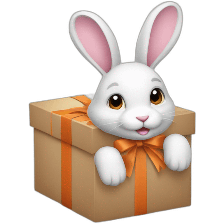 rabbit from gift box\ emoji