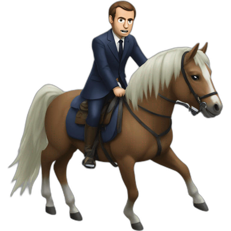 Macron sur un poney zombie emoji