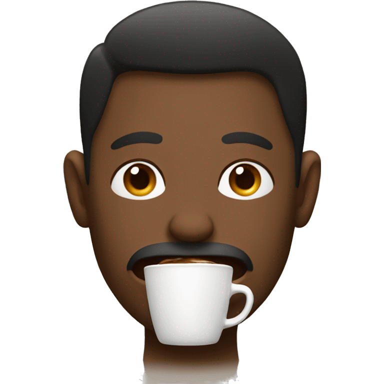 Man eats a coffee  emoji