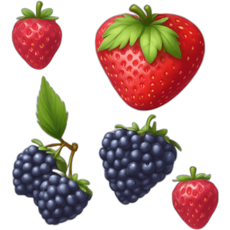 Une fraise , une framboise et une myrtille emoji