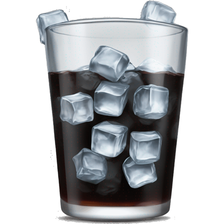 glass of Coke zero with ice cubes emoji