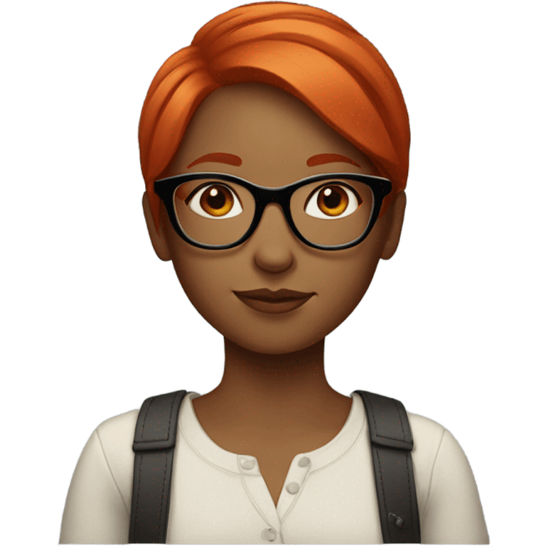 girl with short red hair and glasses emoji