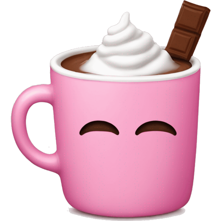 hot chocolate in a pink mug emoji