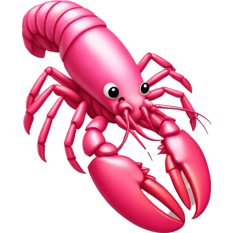 Pink lobster with bow emoji