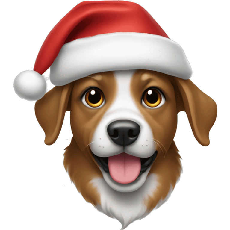 Dog with Christmas cap emoji