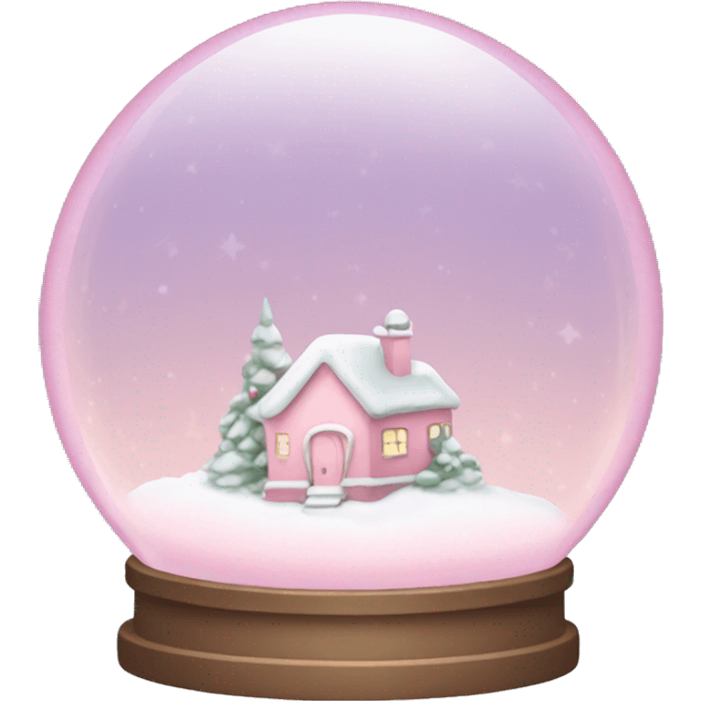 Pastel pink snow globe emoji