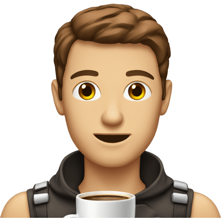 Androide con taza de café  emoji