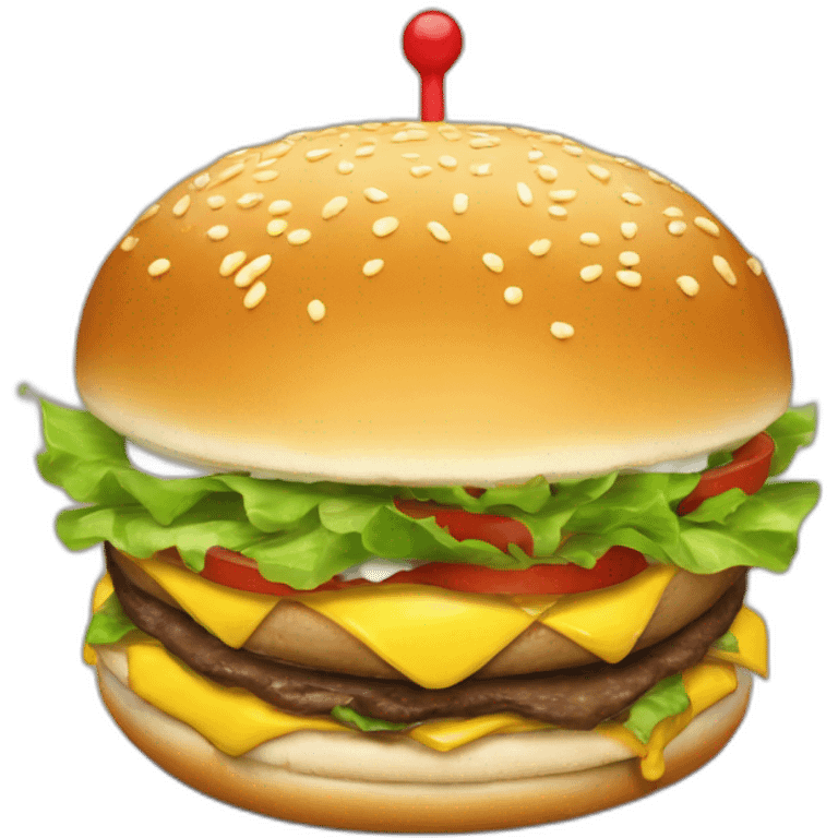 Macron mangeant un hamburger emoji