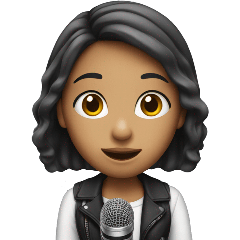 A girl with mic  emoji