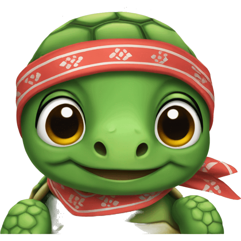 turtle wearing a bandana emoji