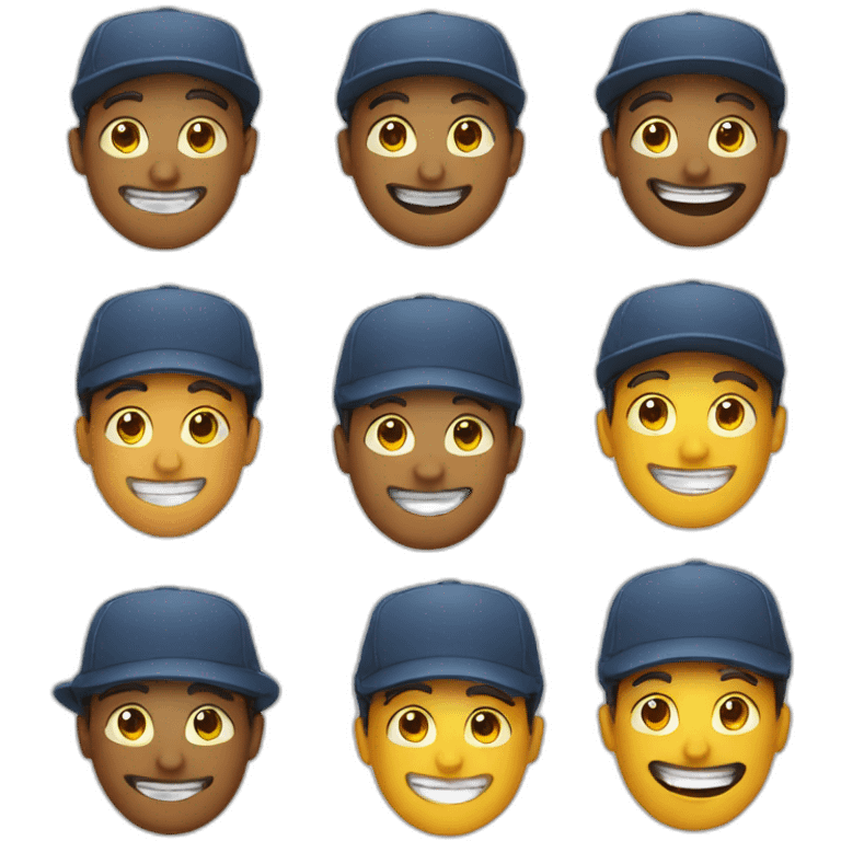 people faces smile wear different hats emoji