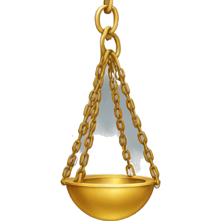 A simple emoji of a swinging pendulum with a golden chain. emoji