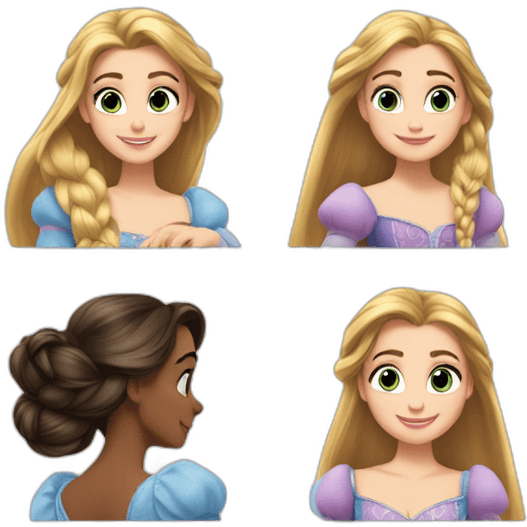 rapunzel in love with cinderella emoji