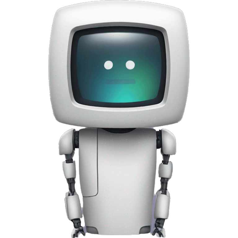 person with a tv instead of head with frendly robot face emoji