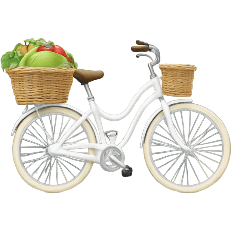 white ￼bicycle with basket ￼ emoji