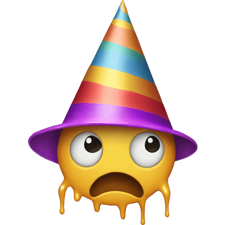 Face melting with a party hat on emoji