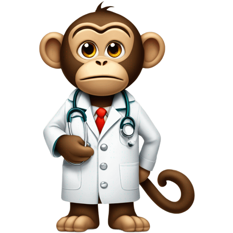 Funny doctor monkey stress emoji