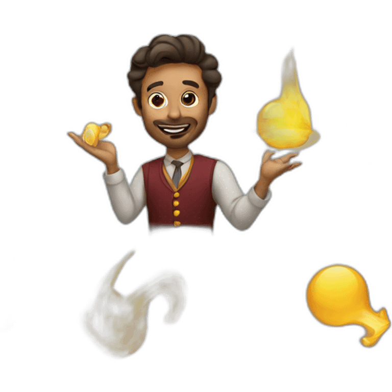 A man doing magic emoji