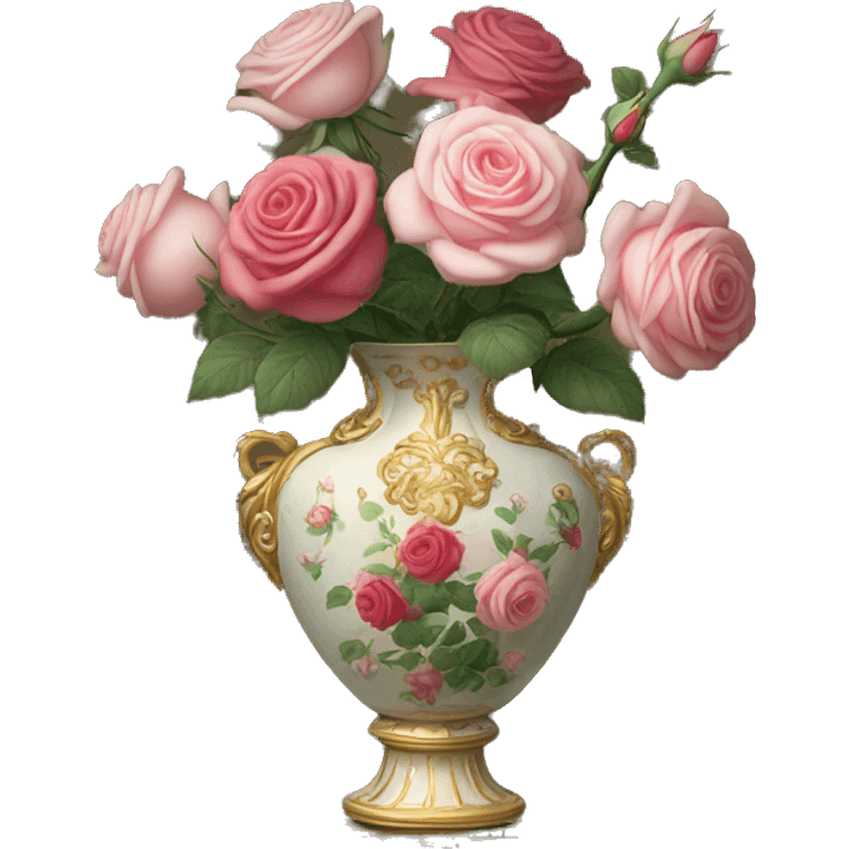 roses in rococo vase emoji