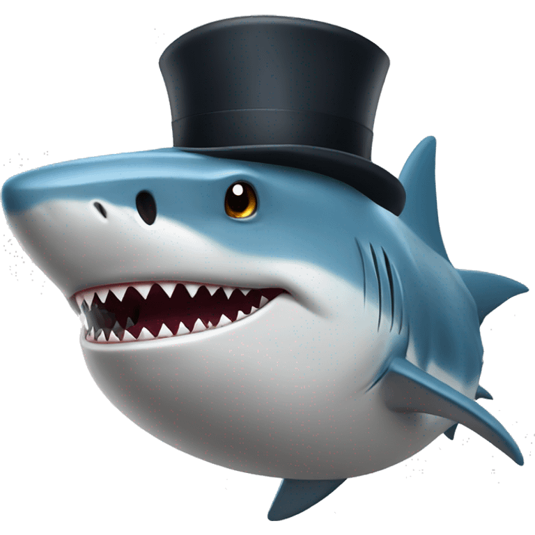 shark with tophat emoji