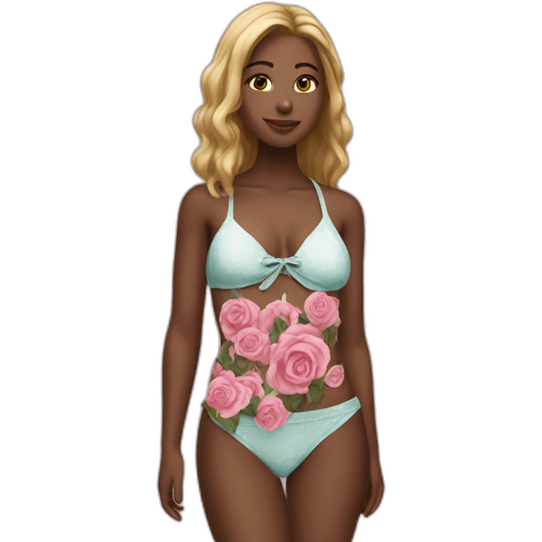 Girl bikini rose emoji