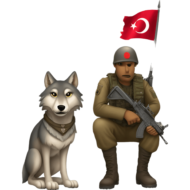 wolf and turkish soldier emoji