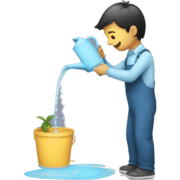 Person watering the alphabet emoji