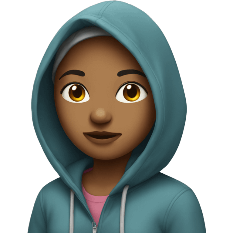 Girl wearing hoodie emoji