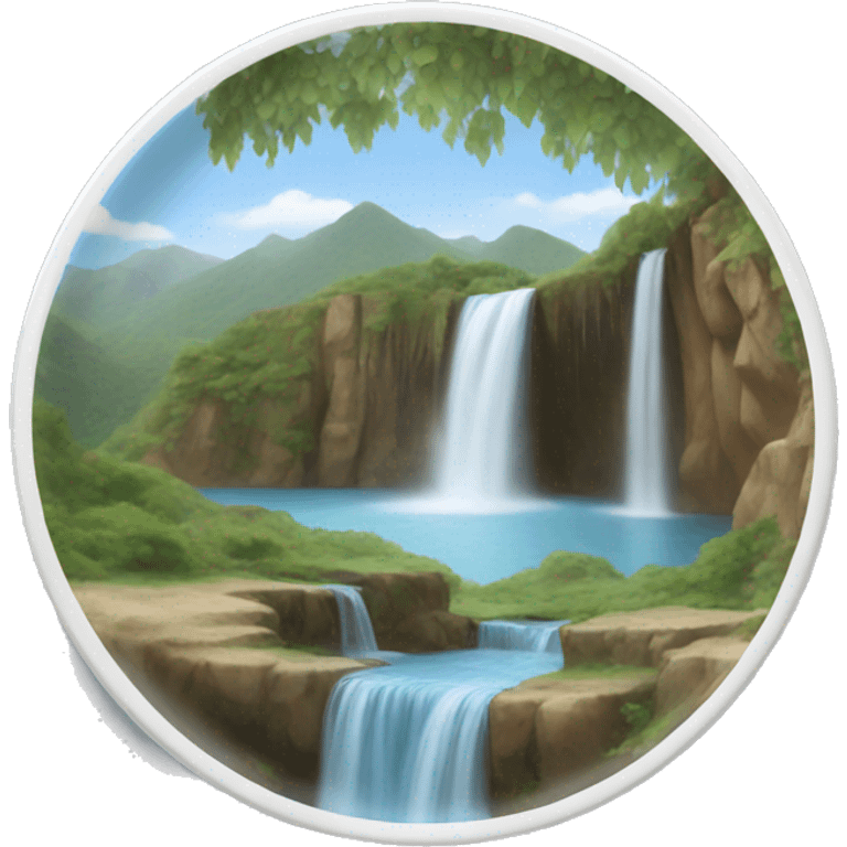 plate and waterfall emoji