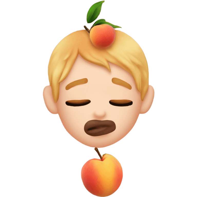 Kiss a peach emoji