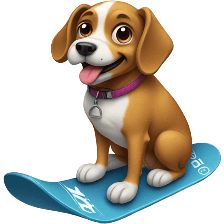 Dog on a snowboard  emoji