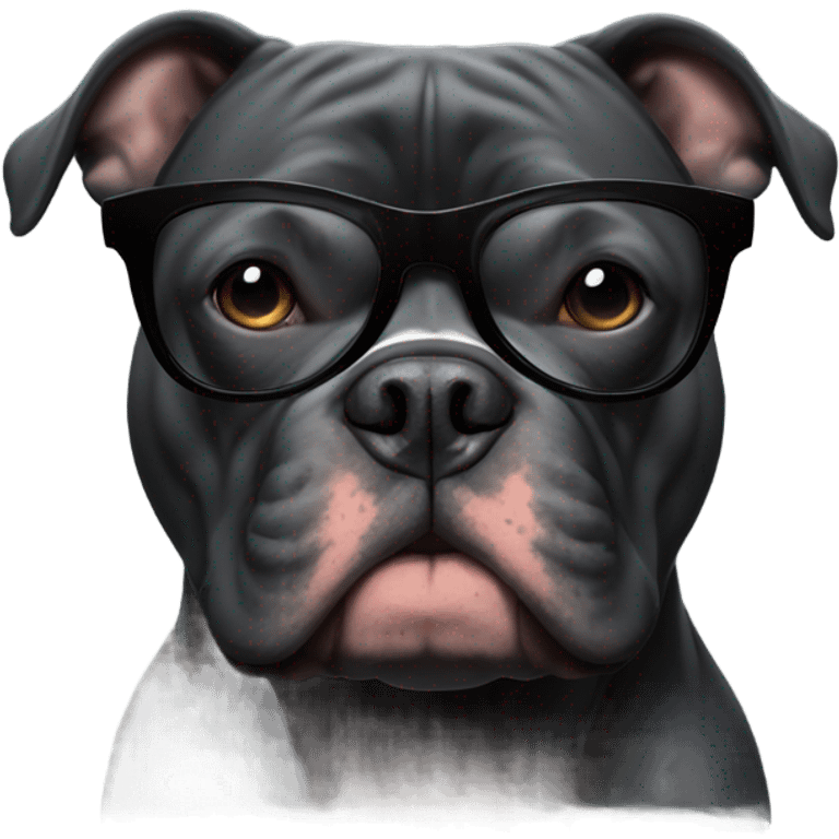 99% Black American Bully with tinted glasses emoji