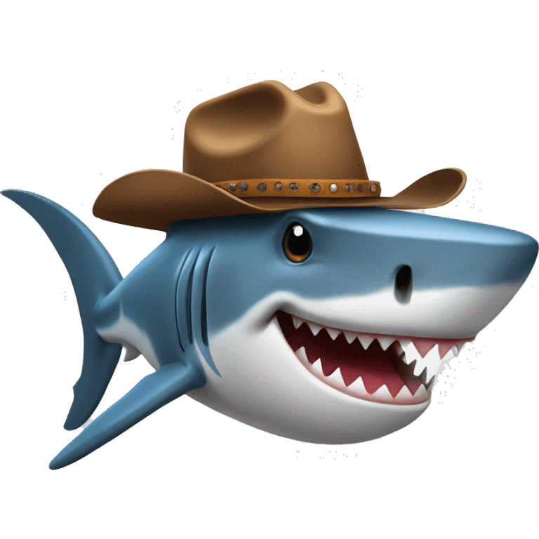 Shark with a cowboy hat emoji