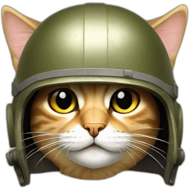 cat in war helmet emoji