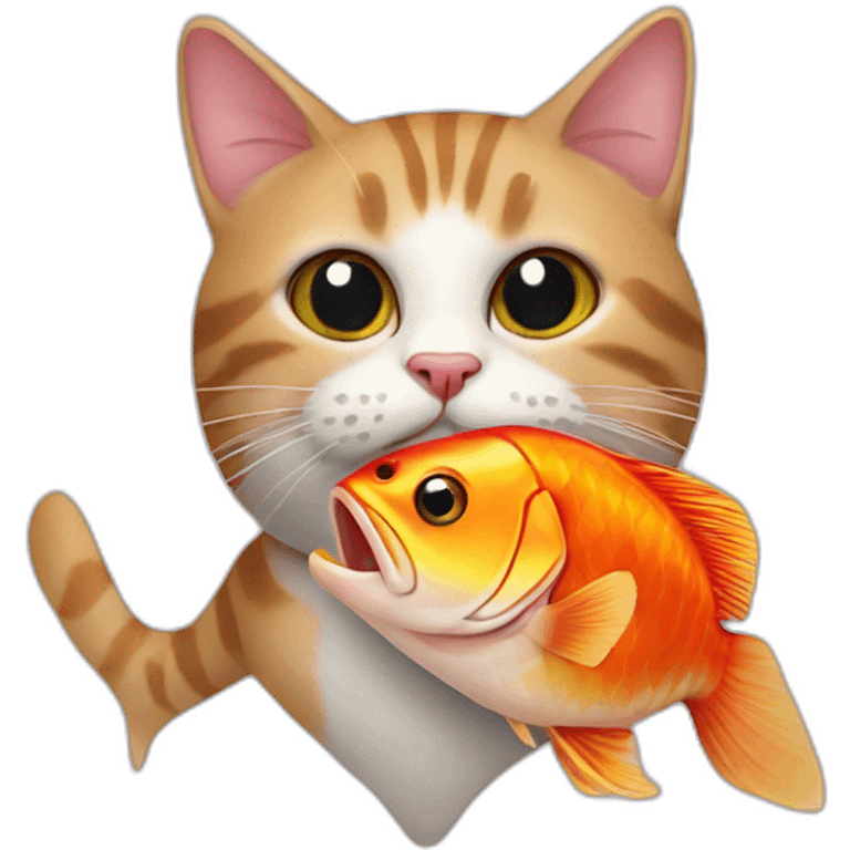 Cat and fish emoji