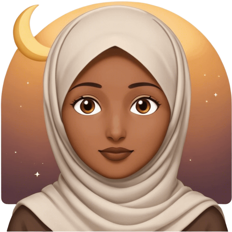 A Ramadan moon with a hijab emoji