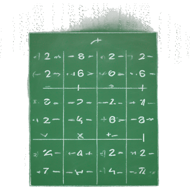 Green chalkboard with math equations written on it emoji