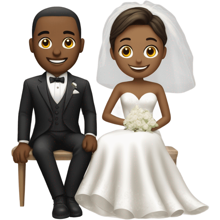 bride and groom sitting emoji